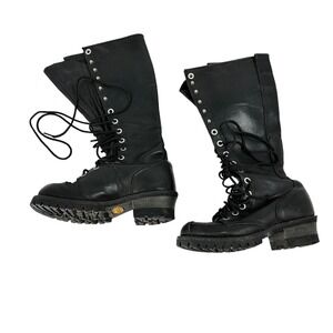 DalJeets Black Leather Lace Up Boots size 5.5